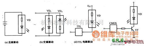 光敏二极管、三极管电路中的电压型发光二极管的驱动电路图  第1张