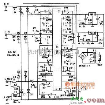 音频处理中的XR1071应用电路图  第2张