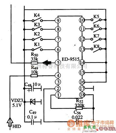 集成电路构成的信号产生中的ED一9515编码集成电路图  第2张