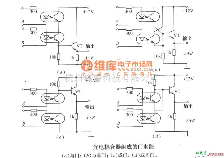 光电耦合器中的光电耦合器组成的门电路图  第1张