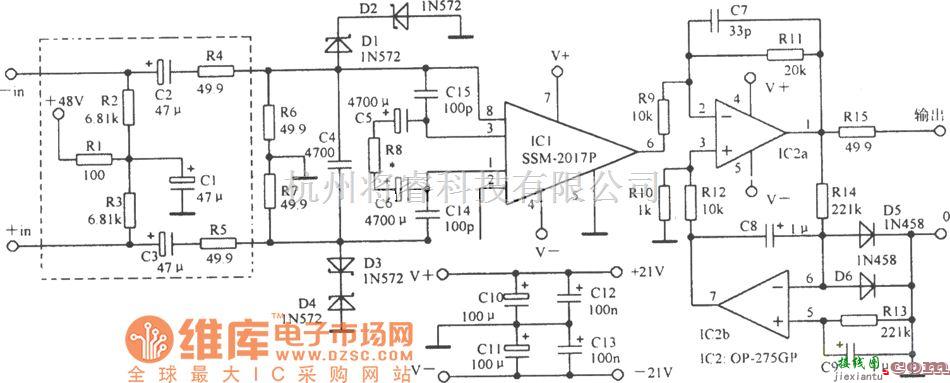 音频处理中的高保真前置放大电路图  第1张