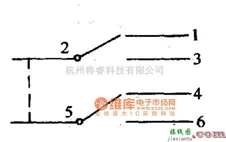 开关电路中的转盘式开关的原理电路图图  第1张