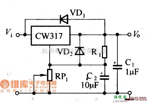 稳压电源中的CW137可调集成稳压器典型应用电路图  第1张