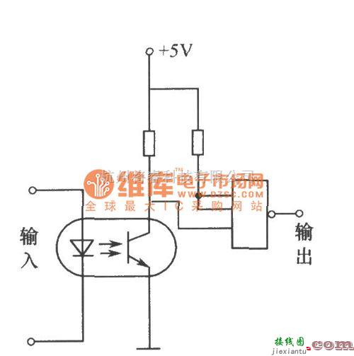 光电耦合器中的光电耦合器组成的施密特电路图  第1张