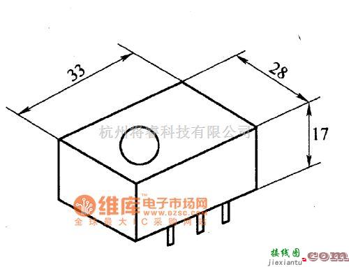 红外线热释遥控中的HN911型热释电红外探头模块外形电路图  第1张