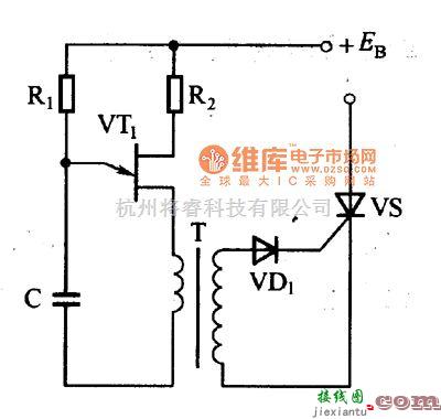晶闸管控制中的单结晶体晶闸管触发电路图  第1张