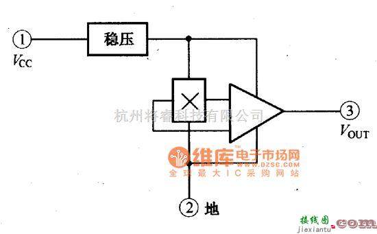 霍尔传感器中的单端输出传感器的电路结电路图  第1张