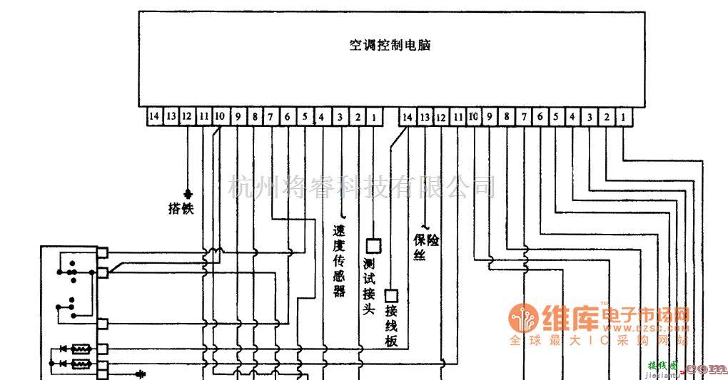 奔驰中的BENZ 300CE/300E/300TE空调电路图  第1张