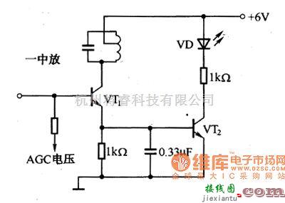 语音电路中的半导体收音机调谐指示电路图  第1张