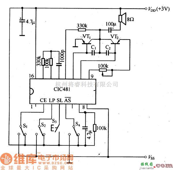 音频电路中的CIC481系列音乐集成电路图  第5张