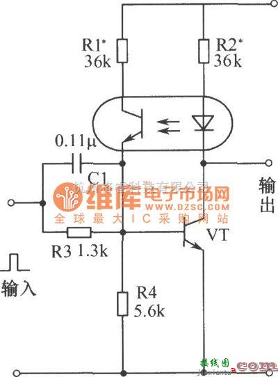 光电耦合器中的光电耦合器和晶体管组成的双稳态电路图  第1张