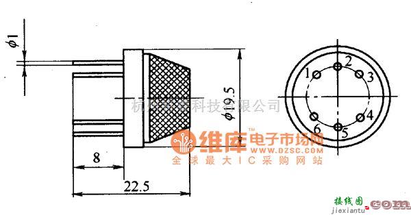 保护电路中的MQ211气敏元件外形电路图  第1张