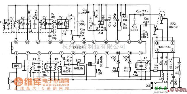 语音电路中的TA8127N 、TA8127F单片收音集成电路图  第3张