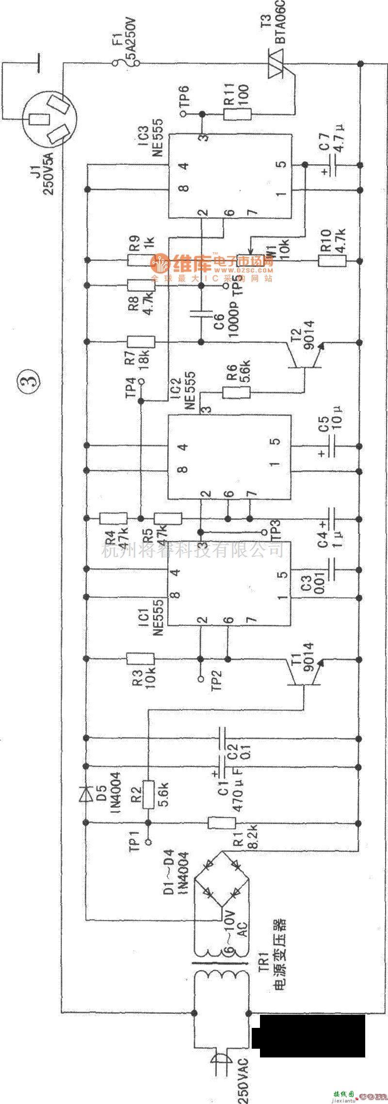 稳压电源中的可控硅过零触发调压器电路图  第1张