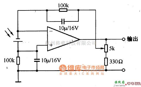 灯光控制中的2CR系列硅蓝光电池典型应用电路图  第1张