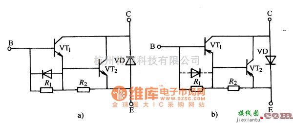 仪器仪表中的大功率达林顿管内部电路图  第1张