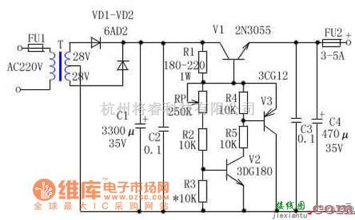 稳压电源中的大电流可调稳压电源电路图  第1张