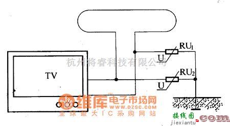 保护电路中的电视机防雷保护电路图  第1张