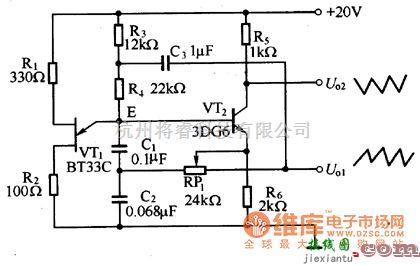 晶闸管控制中的单结晶体管锯齿波发生器电路图  第1张