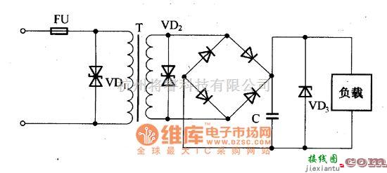 保护电路中的电源保护电路图  第1张