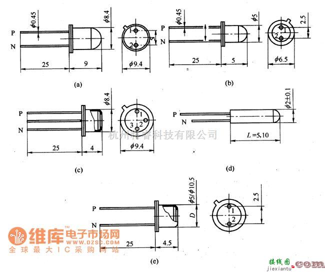 光电产生中的2CU型硅光敏二极管外形电路图  第1张