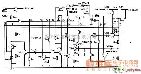 显示器电源中的HIC1026A集成电路的内电路原理图  第1张