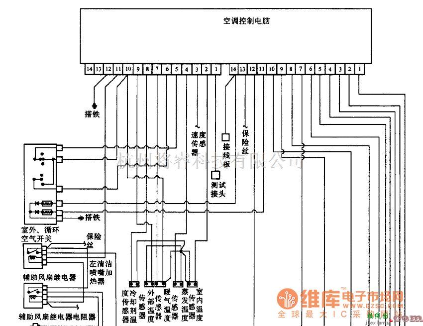 奔驰中的BENZ 420CE/560SEL空调电路图  第1张