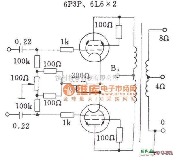 电子管功放中的电子管典型自偏压方式功放级电路图  第2张