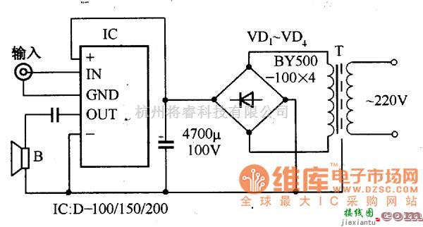 稳压电源中的集成功率放大器应用参考电路图  第7张