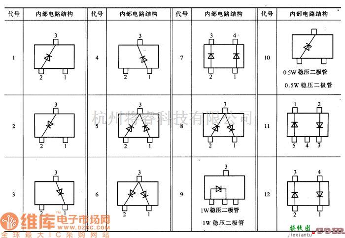 调制、阻抗变换电路中的片状二极管内部电路结构电路图  第1张