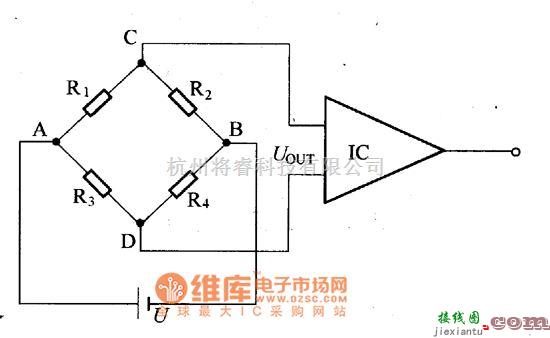 电流环放大电路中的金属电阻应变片电桥电路图  第1张