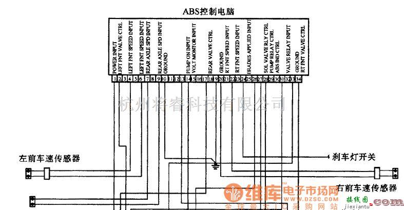 奔驰中的奔驰BENZ BOSCH-35pin ABS系统电路图  第1张