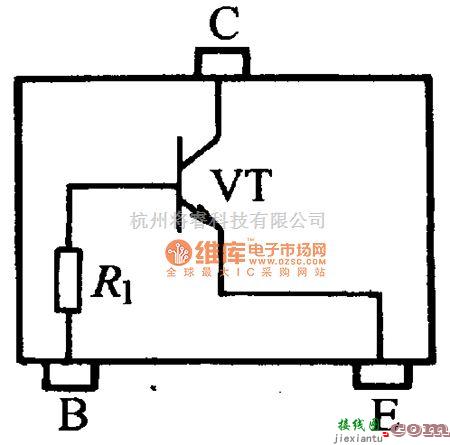 晶闸管控制中的有些带阻晶体管内部仅在基极串一电阻电路图  第1张