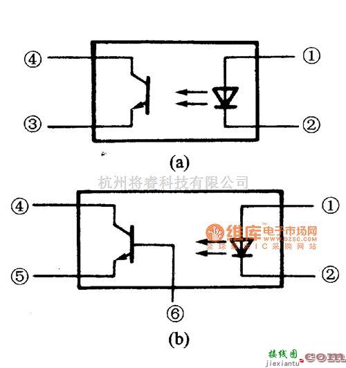光电耦合器电路中的常用光藕合器的内部电路图  第1张