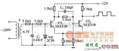 振荡电路中的50Hz矩形波发生器电路图  第1张
