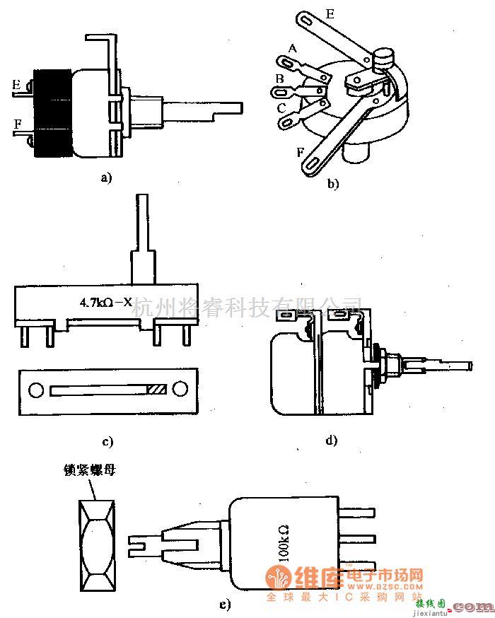 仪器仪表中的常见电位器的外形电路图  第1张