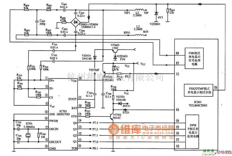 音频处理中的HM927OD集成电路的典型应用电路图  第1张