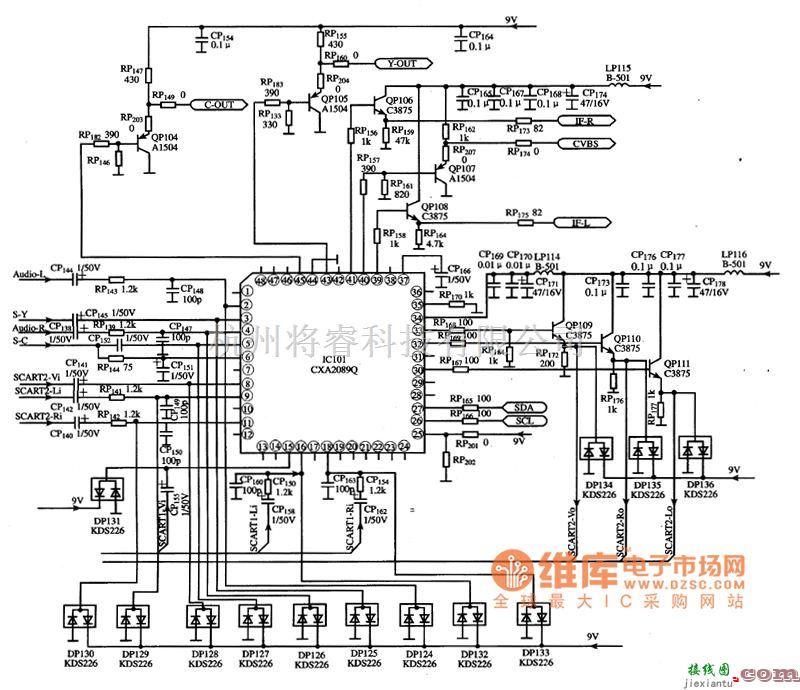 开关电路中的CXA2089Q多功能电子开关集成电路图  第3张