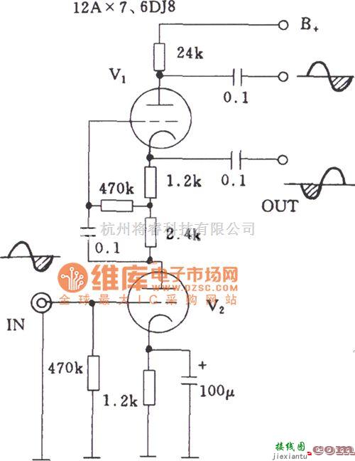 电子管功放中的电子管SRPP倒相电路图  第2张