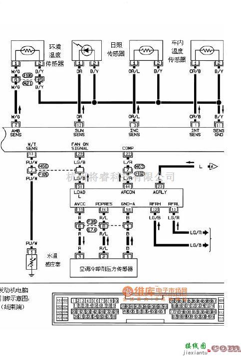 东风日产阳光空调系统线路电路图二  第1张