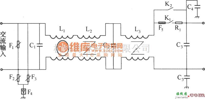 通信电源中的DMAl2输入电路图  第1张