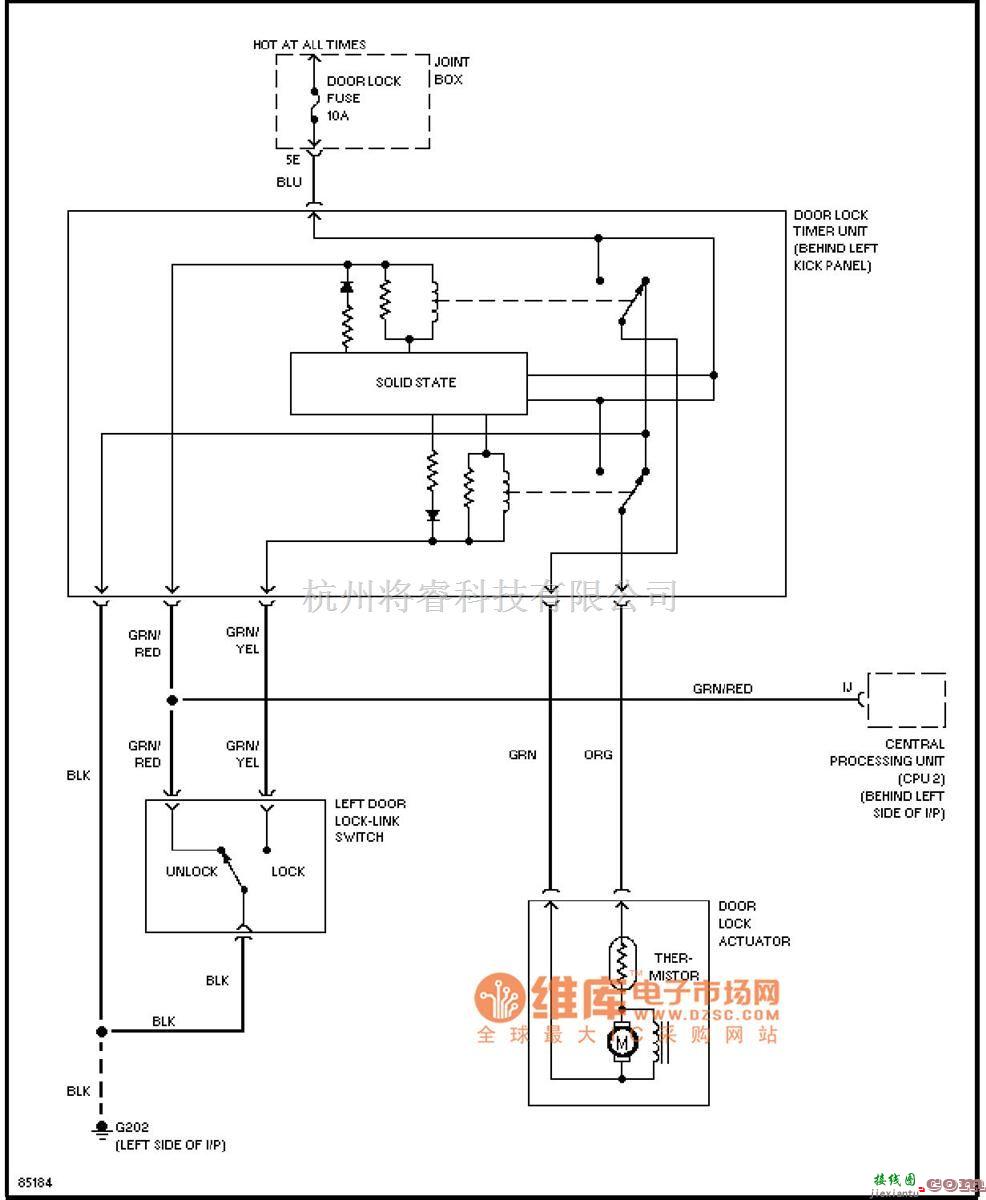 马自达中的mazda　电动门锁电路图  第1张