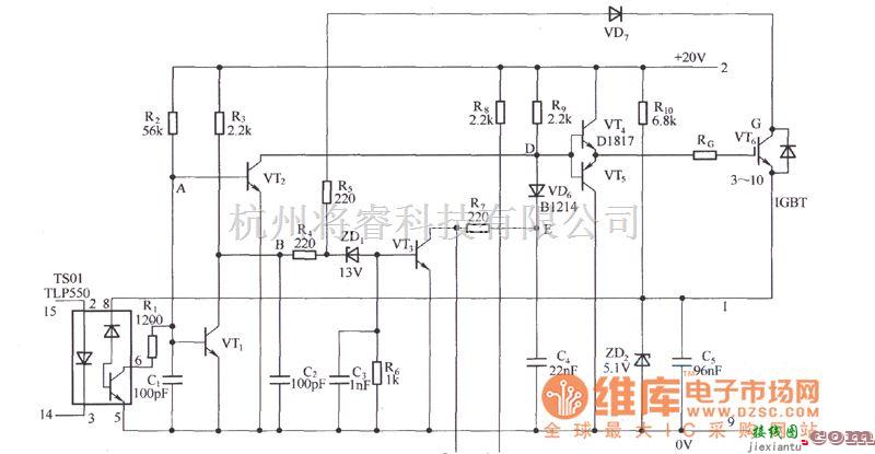 IGBT应用电路中的EXB841的原理电路图  第1张