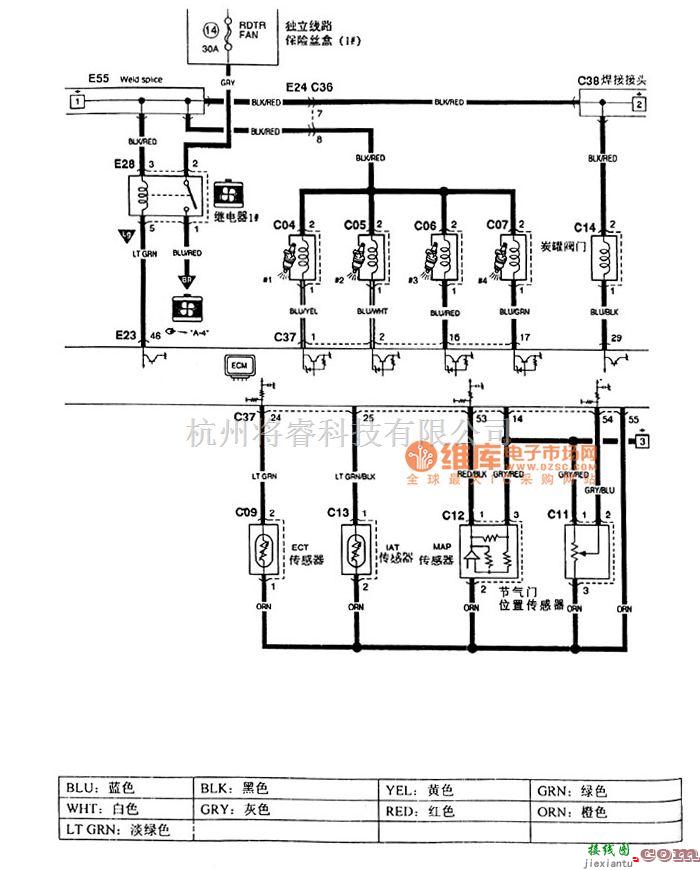 铃木中的长安铃木雨燕轿车发动机电控系统电路图  第2张