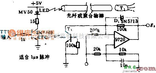 光电传输电路中的具有隔离性能的数据耦合电能电路图  第1张