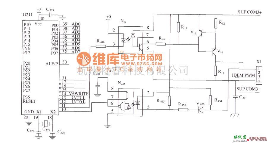 通信电源中的监控模块与整流模块的通信电路图  第1张