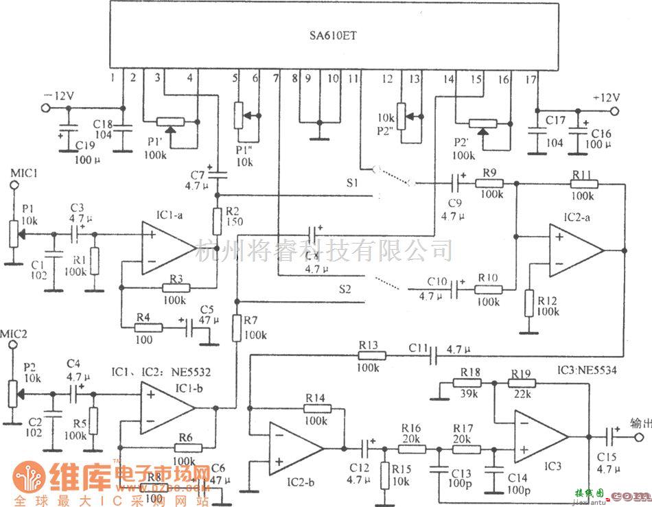 音频处理中的音频选频放大电路图  第1张