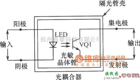 LED电路中的基本的光电耦合器器件电路图  第1张