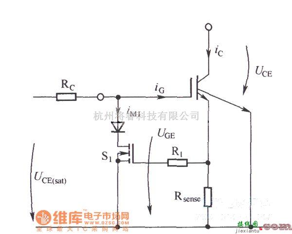 IGBT应用电路中的通过降低IGBT栅极-发射极电压来限制短路电流电路图  第1张