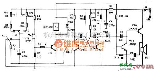 综合电路中的脑电图机深呼吸节拍器电路图  第1张